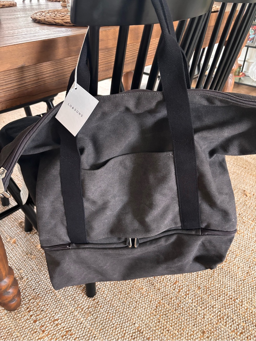 NWT Lo & Sons Weekender Catalina Deluxe Large Eco Friendly Canvas Midnight Ash